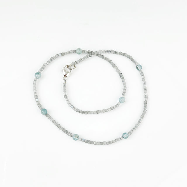 Labradorite + Aquamarine Bead Necklace