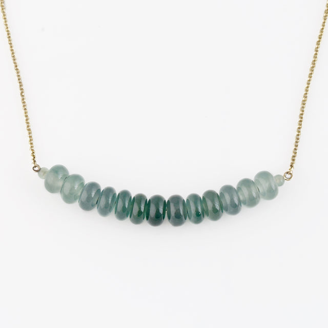 Translucent Ombré Guatemalan Jade Bead Necklace