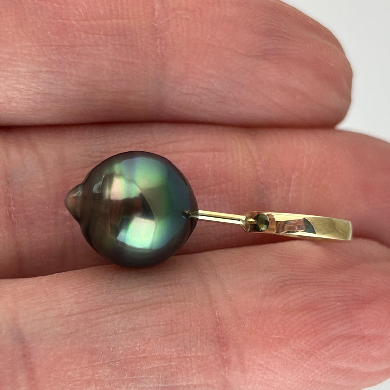 Green Peacock Tahitian Pearl Drop