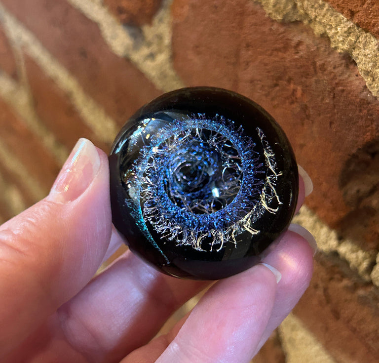 Dichroic Swirl 1.5" Glass Sphere