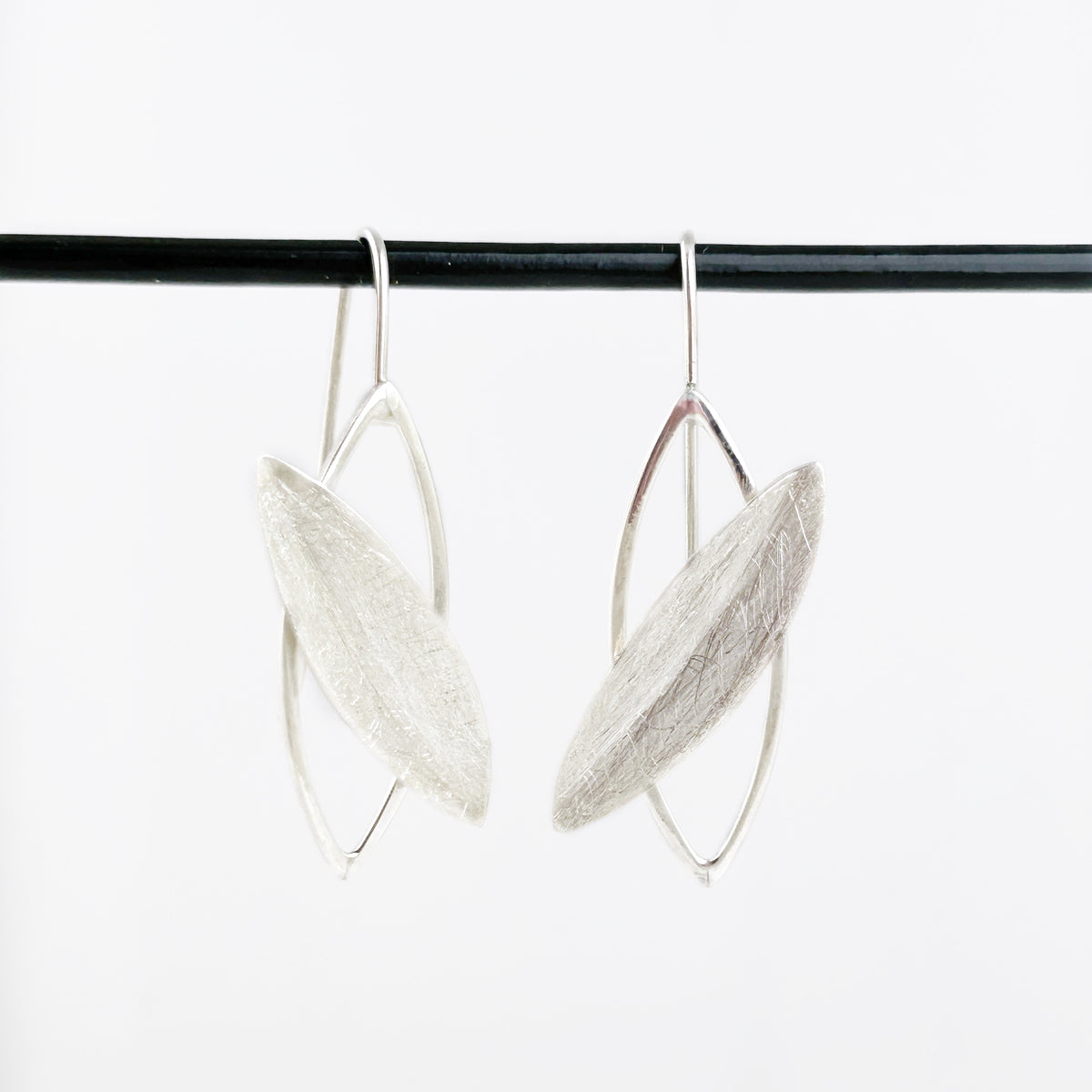 Folded Leaf Marquis Earrings