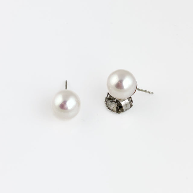 White Pearl Stud Earrings