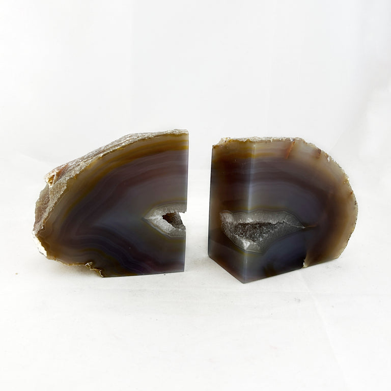 Agate + Drusy Bookends