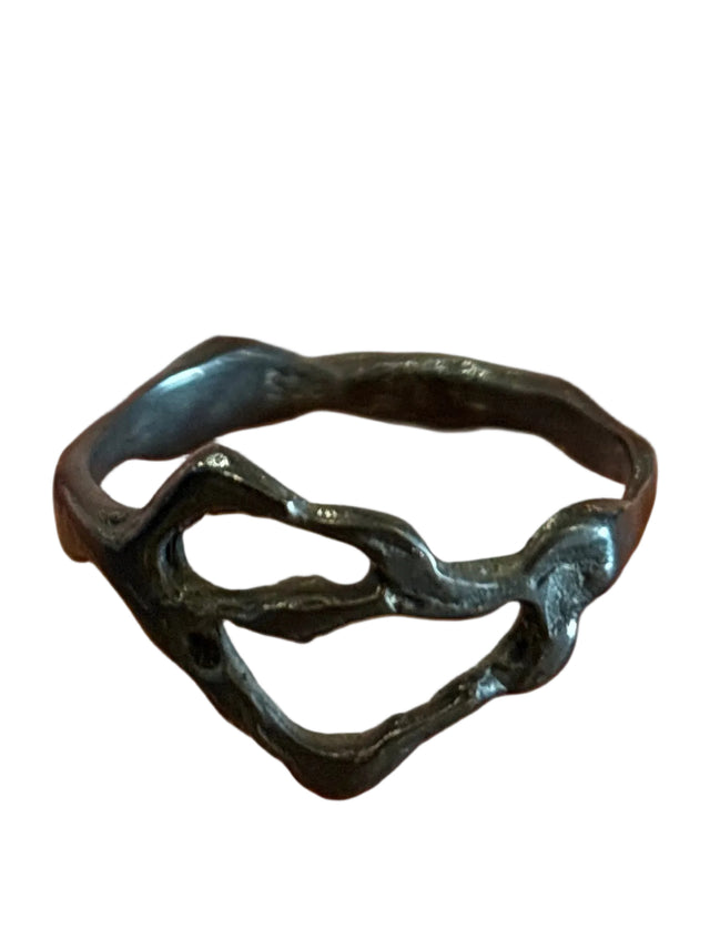 Hammered Silver Asymmetric Ring