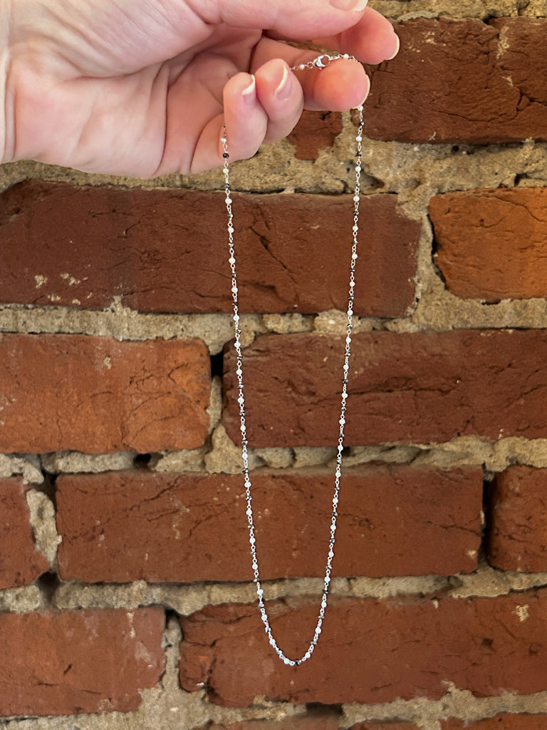 Black Diamond + Seed Pearl Necklace
