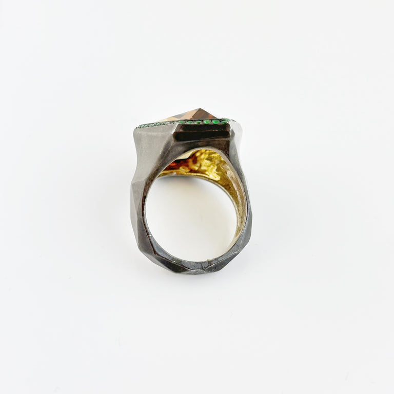 Citrine + Tsavorite Garnet Ring