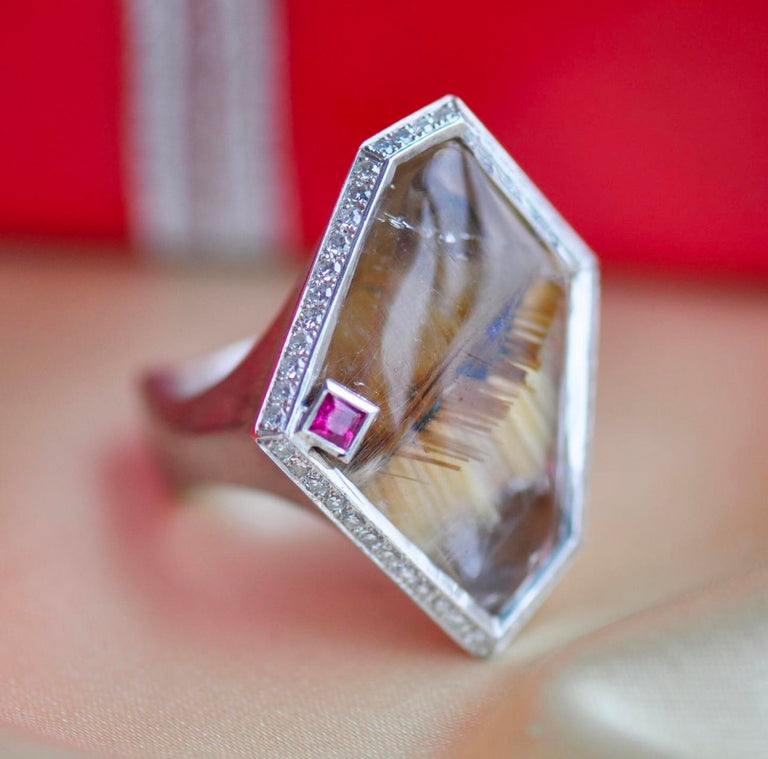 Rutilated Quartz Ring