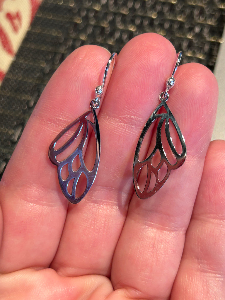 Sterling Butterfly Wing Earrings