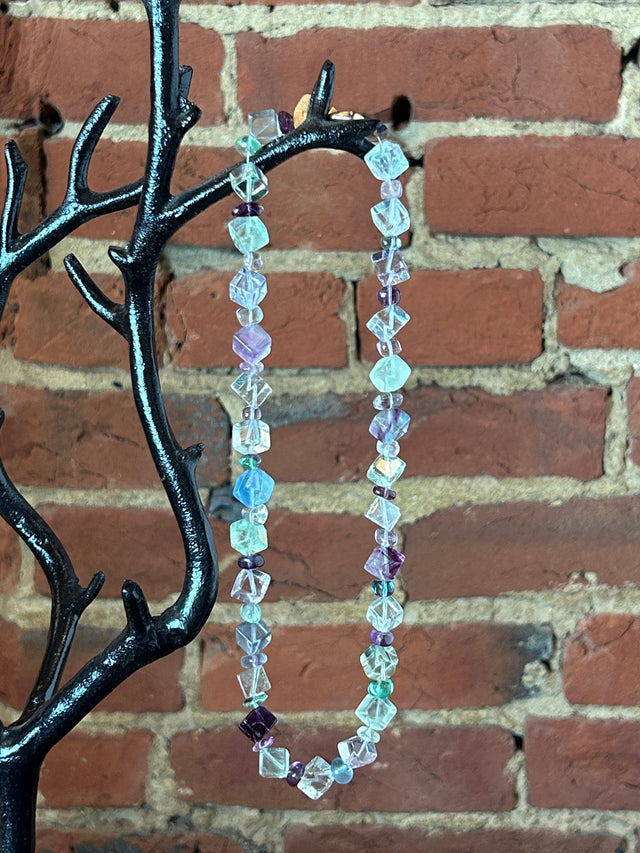 Multicolor Fluorite Bead Necklace