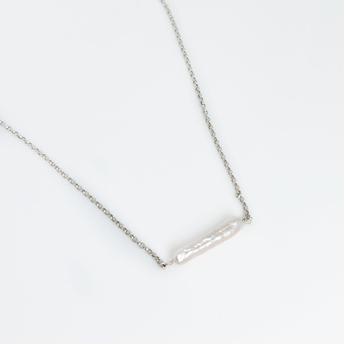 Pale Pink Freshwater Stick Pearl Pendant Necklace