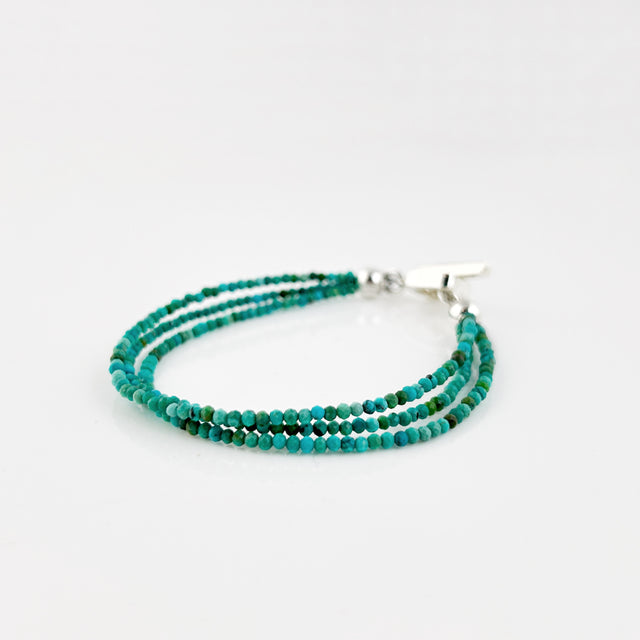 Triple Strand Turquoise Bead Bracelet
