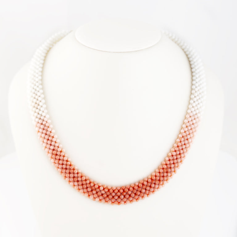Intricate Ombré Coral Bead Necklace