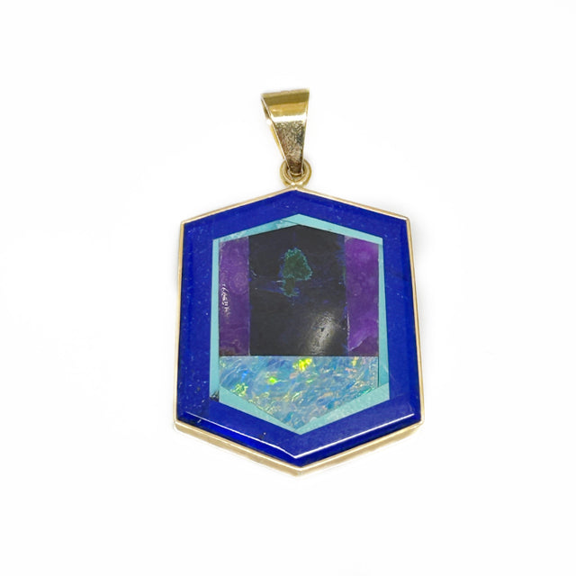 Hexagonal Intarsia Pendant