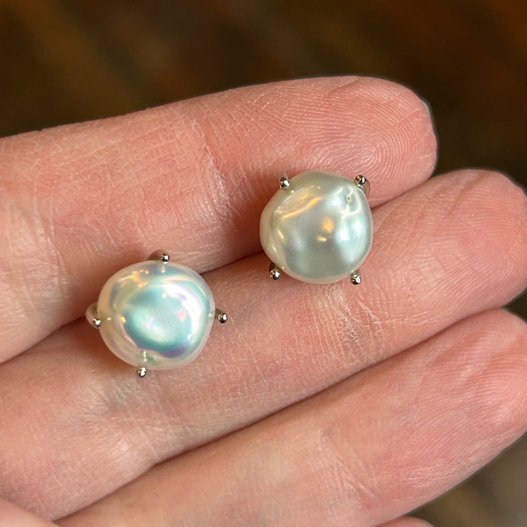 Baroque Coin Pearl Earrings