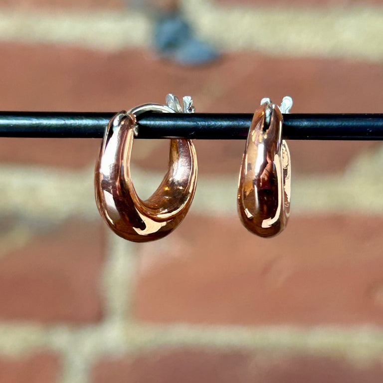 Copper Huggie Hoop Earrings