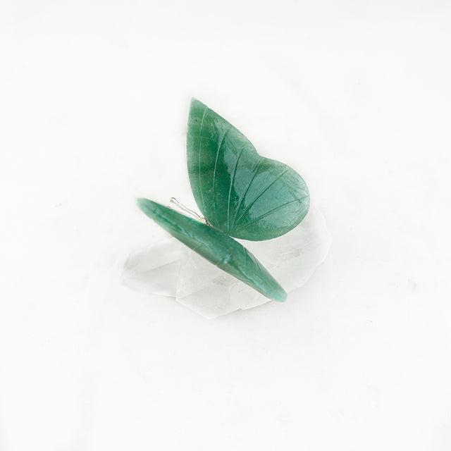 Green Quartz Butterfly with Rock Crystal