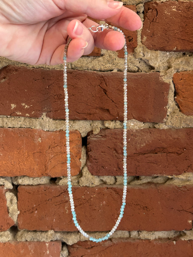 Labradorite + Apatite Bead Necklace