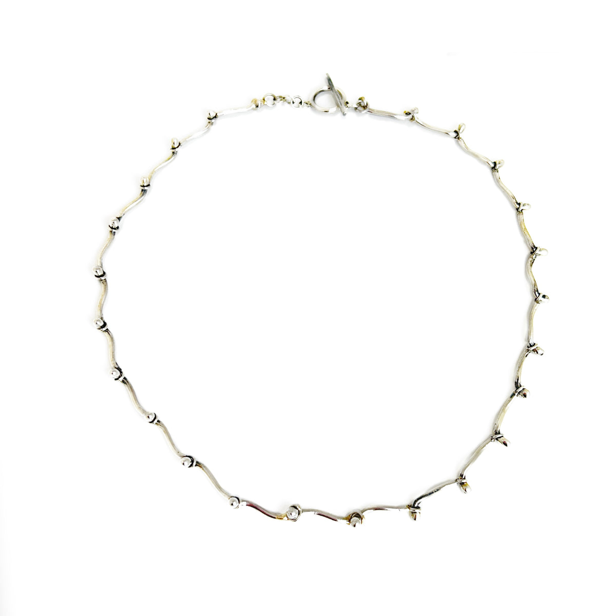 Handmade Curved Brad Chain Necklace