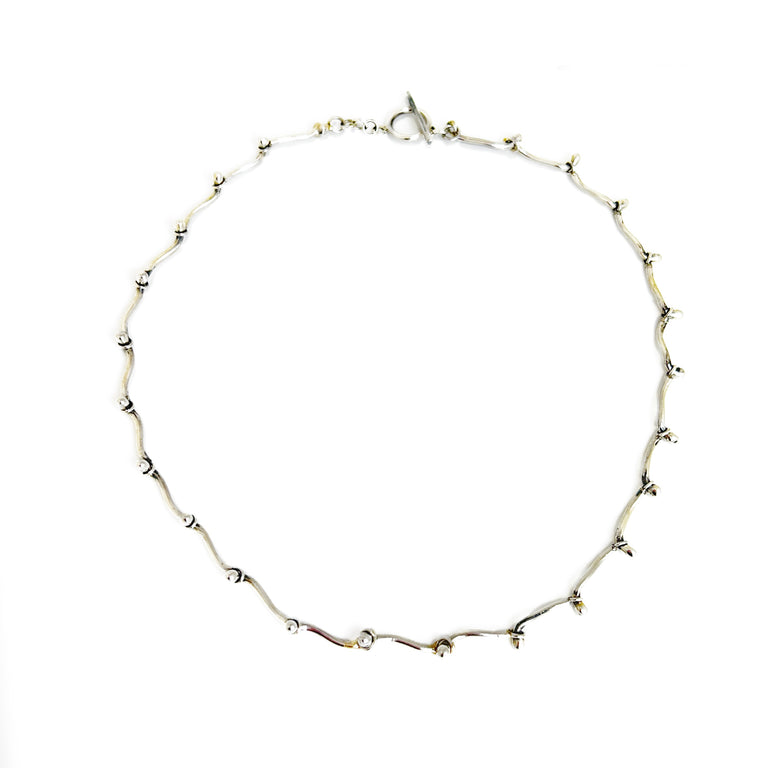 Handmade Curved Brad Chain Necklace