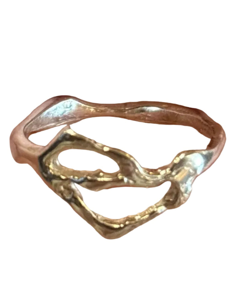 Hammered Silver Asymmetric Ring