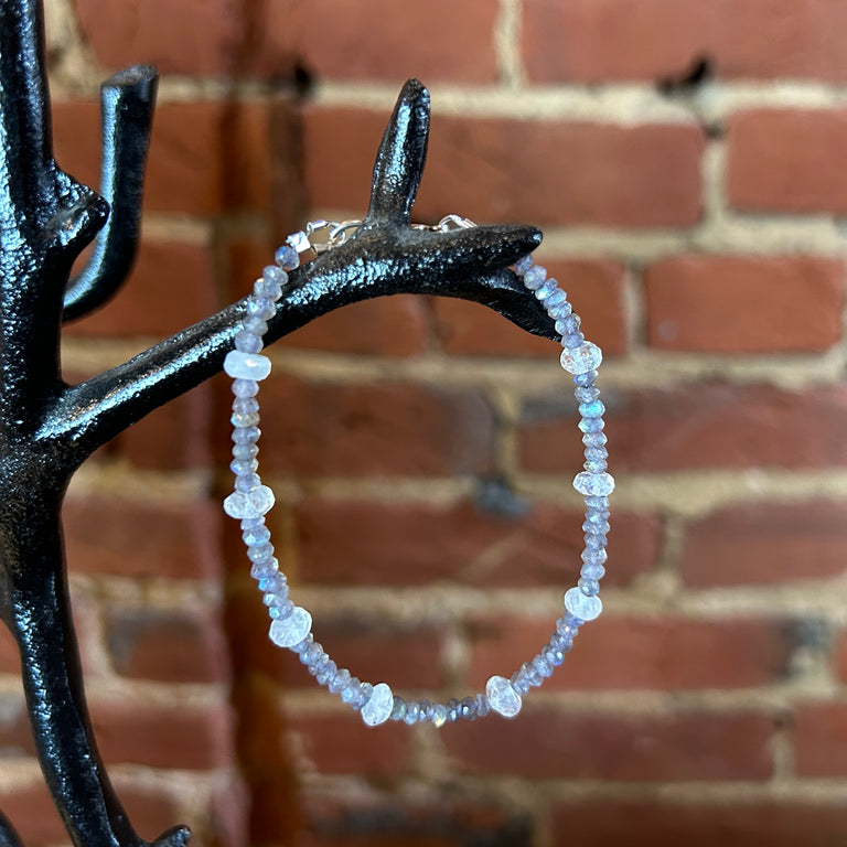Labradorite + Moonstone Bead Bracelet