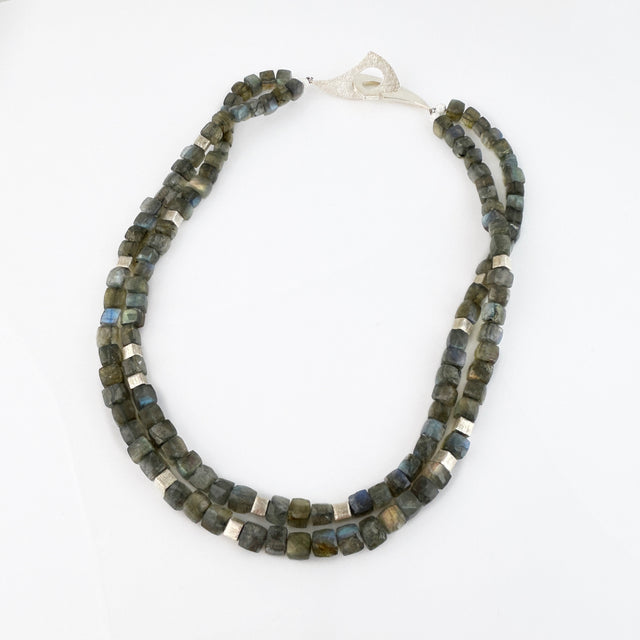 Double Strand Labradorite Bead Necklace