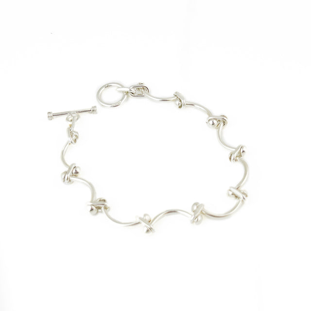 Handmade Curved Brad Chain Bracelet
