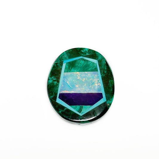 Unset Oval Intarsia Pendant