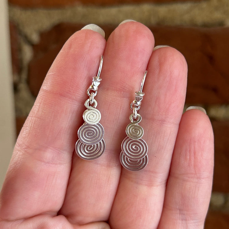 Triple Vortex Disc Earrings