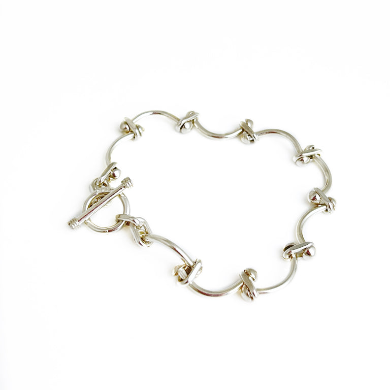 Handmade Curved Brad Chain Bracelet