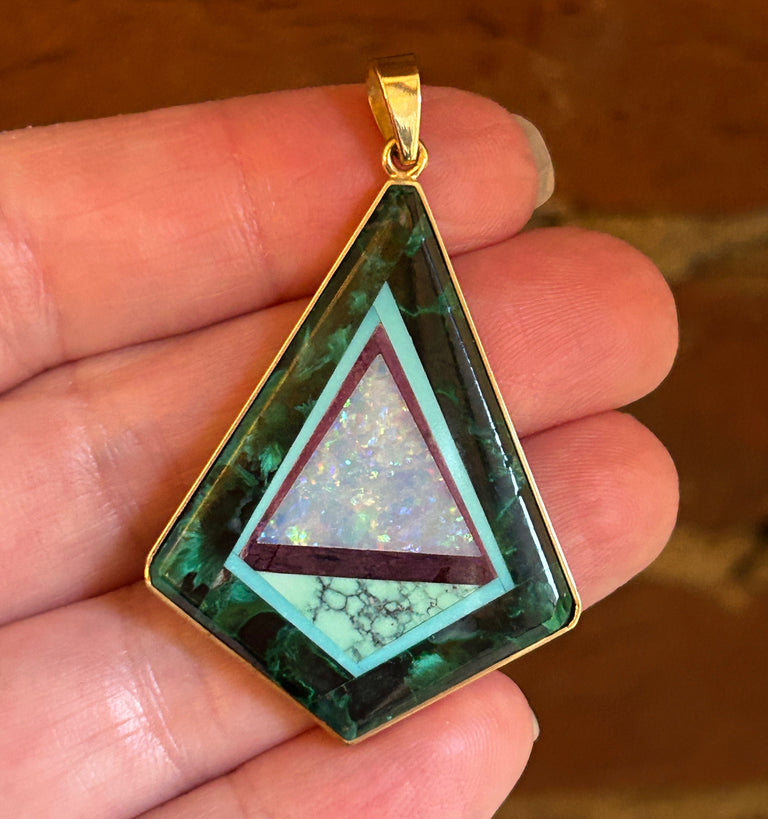 Kite Intarsia Pendant
