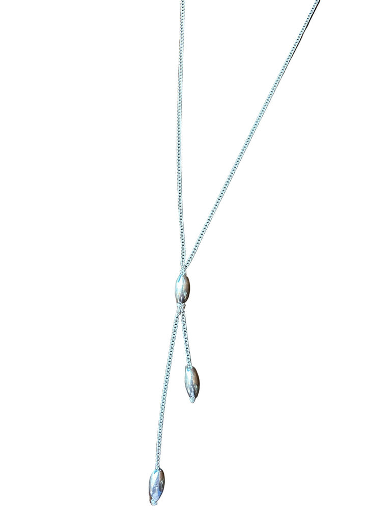 Triple Marquise Bead Lariat Necklace