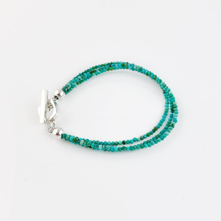 Triple Strand Turquoise Bead Bracelet