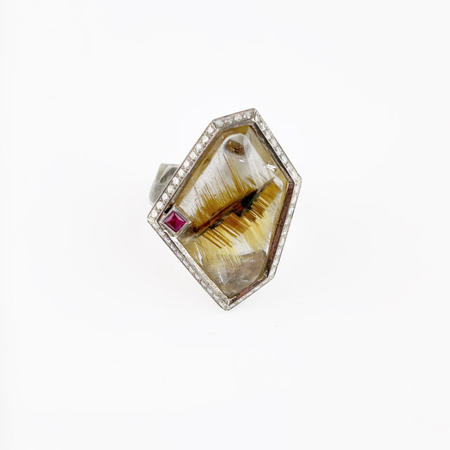 Rutilated Quartz Ring