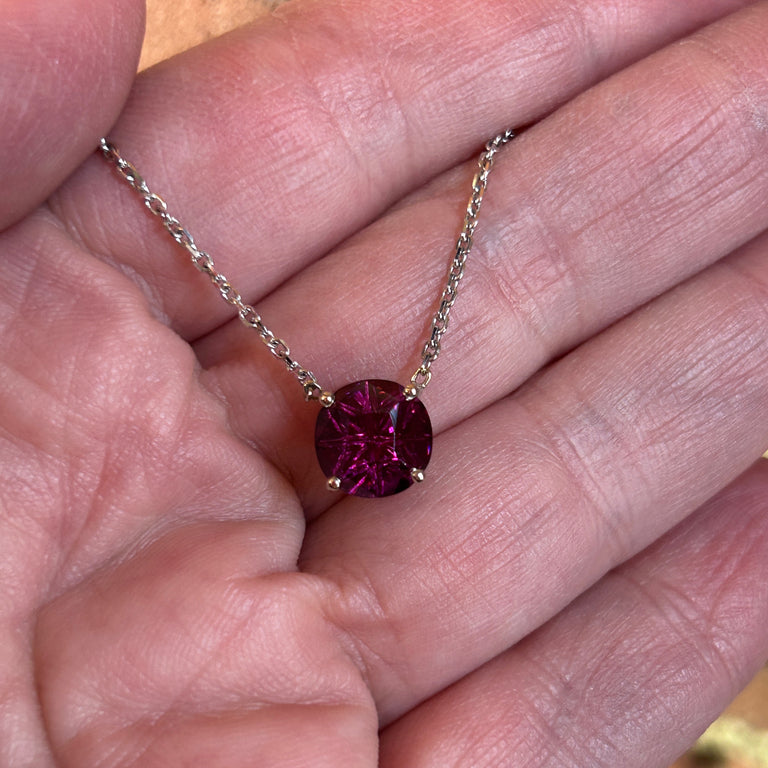 Grape Pyrope Garnet Pendant Necklace