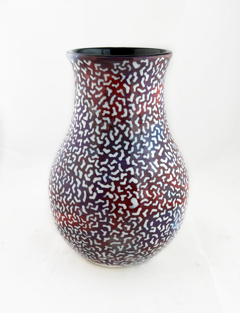 White Altered Dot Swirl Vase