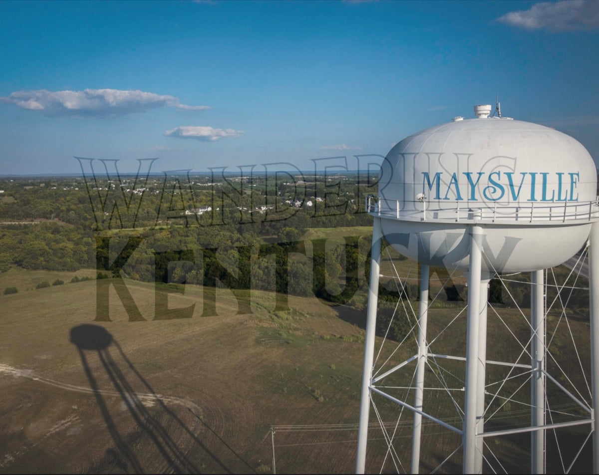Maysville, Mason County Kentucky Water Tower and Field