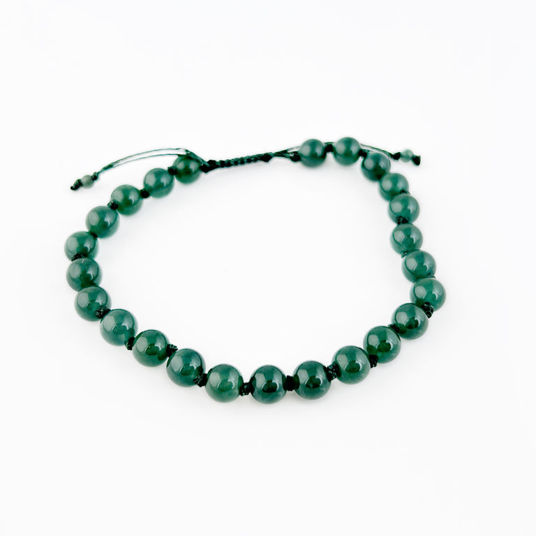 Knotted Guatemalan Jade Bracelet