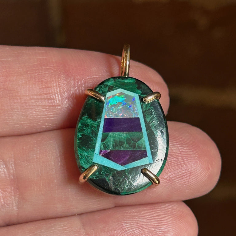 Oval Intarsia Pendant