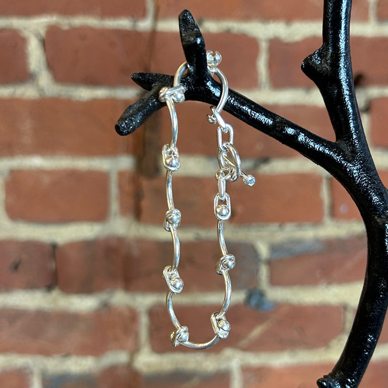 Handmade Curved Brad Chain Bracelet