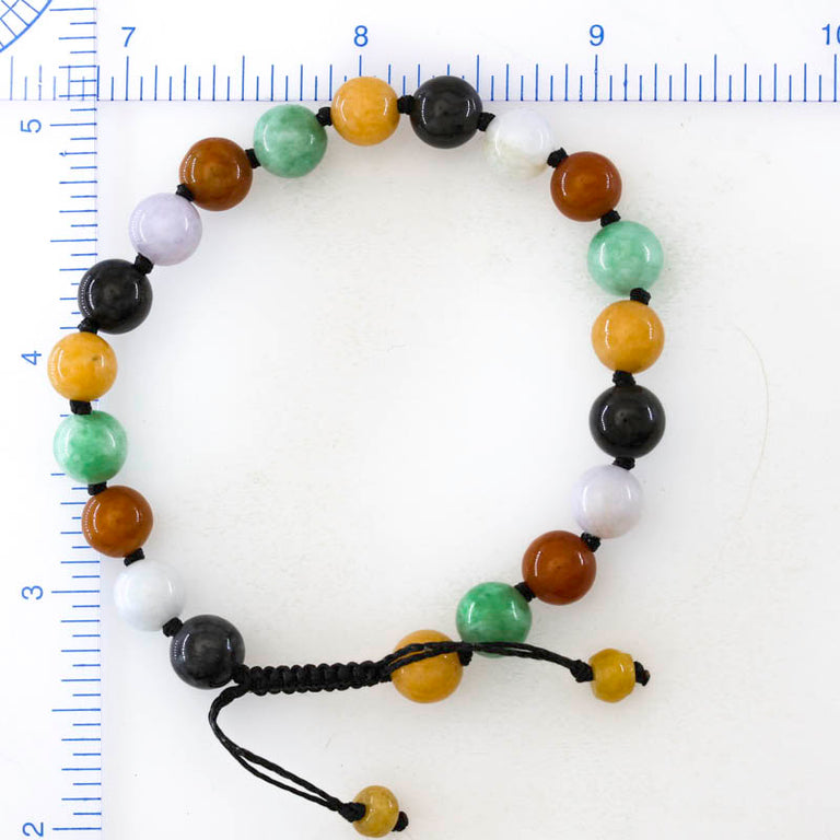 Rainbow Jade Bead Bracelet