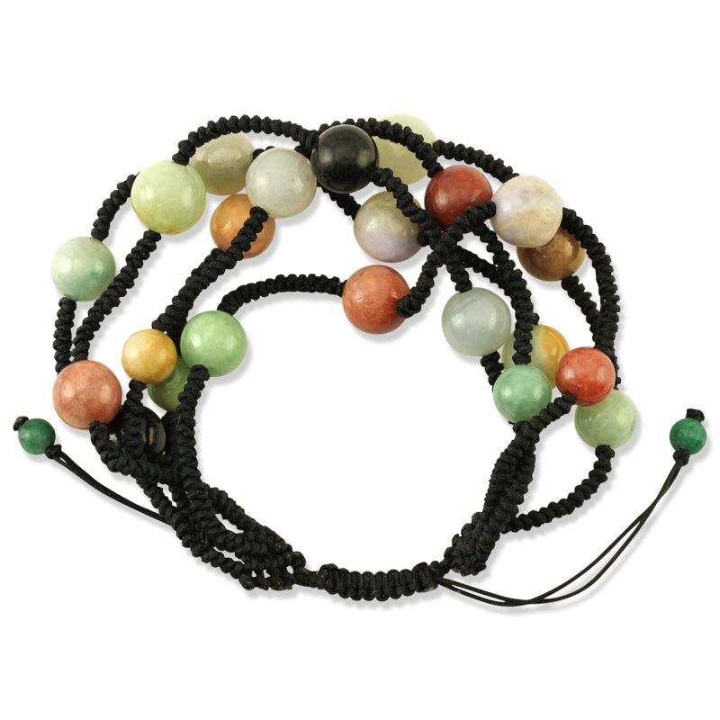 5 Strand Rainbow Jade Bracelet
