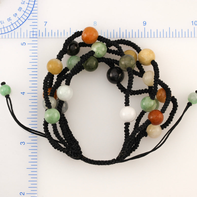 5 Strand Rainbow Jade Bracelet