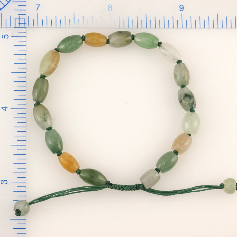 Mixed Color Jade Lotus Bead Bracelet