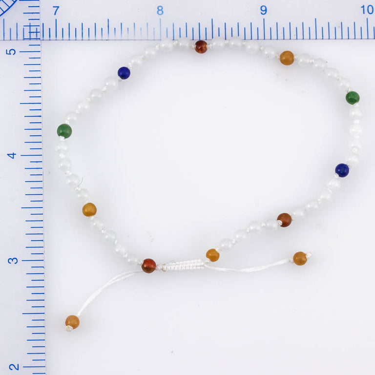 Ice Jade with 'Rainbow' Jade & Lapis Bracelet
