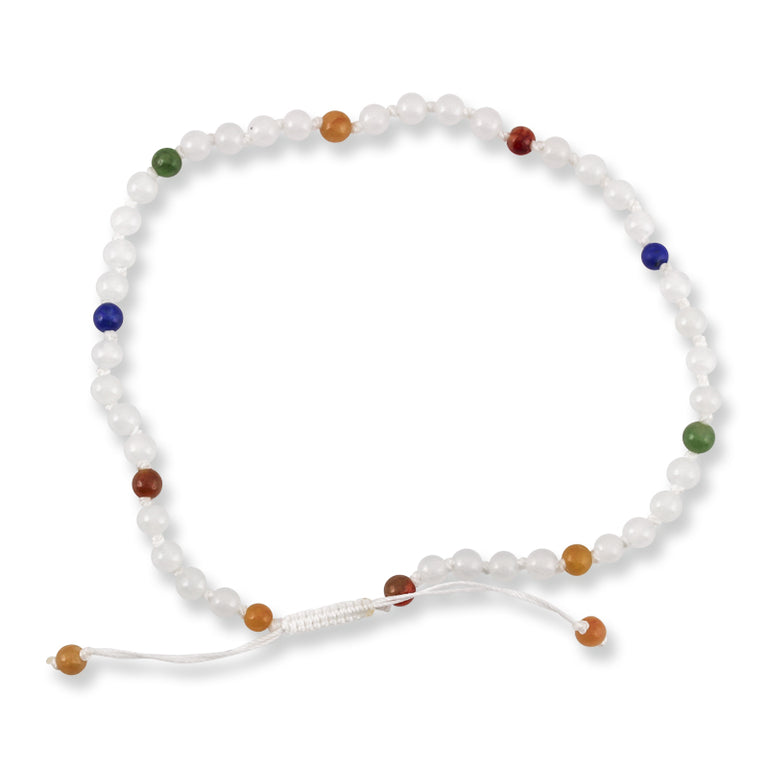 Ice Jade with 'Rainbow' Jade & Lapis Bracelet