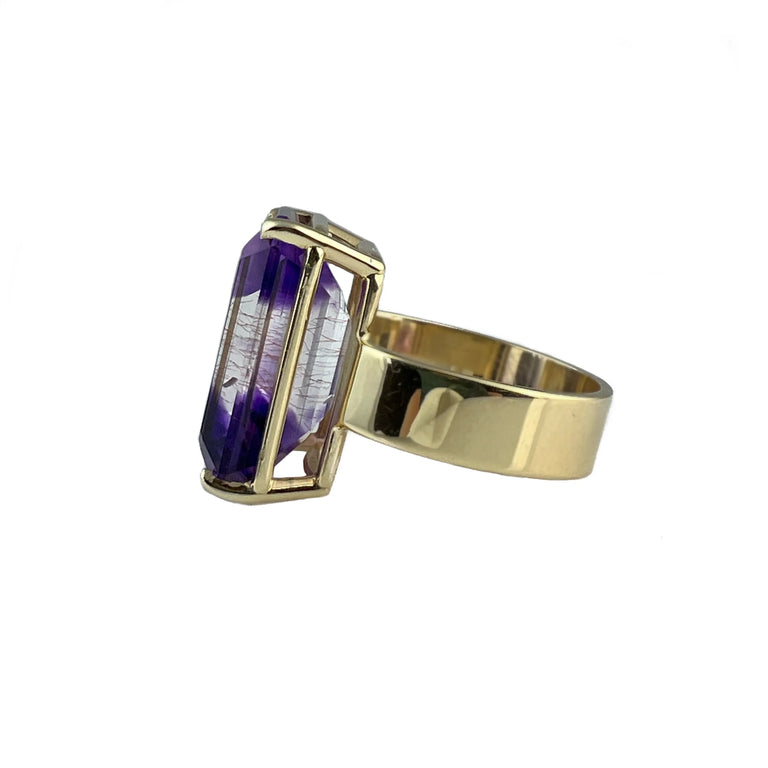 Moroccan Bi-Color Amethyst Ring