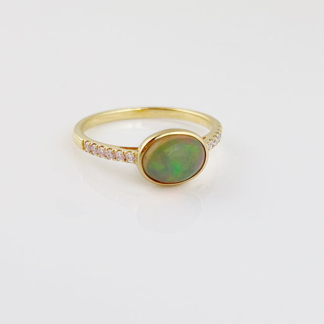 East-West Ethiopian Opal Ring