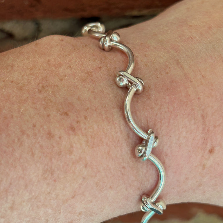 Handmade Curved Brad Chain Bracelet