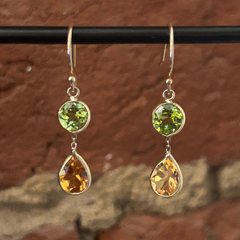 Citrine + Peridot Earrings